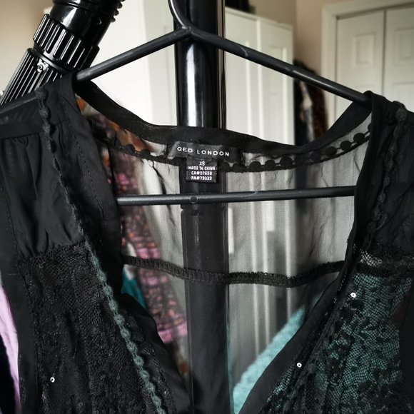 3/30  Sheer Sequined Vest or Top - Picture 4 of 4